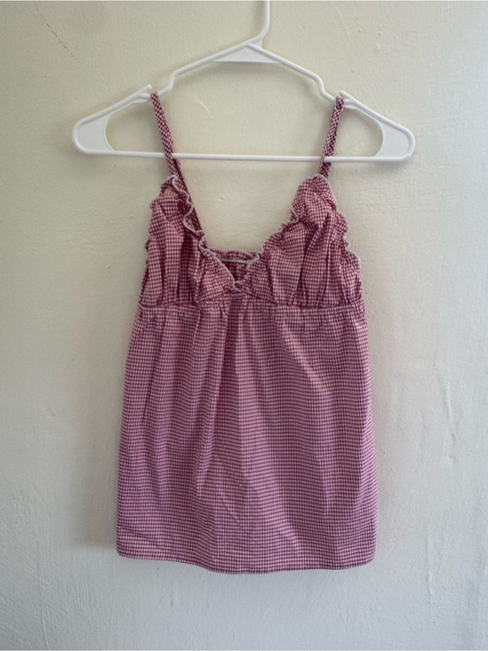 Red and white  Ruffle Cami Tank
